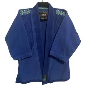 Fuji Kimono Gi Youth Kids Girls Victory Jiu Jitsu Blue Top only WC2 Martial Arts